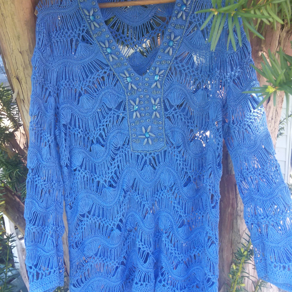 Chico's Tops - Classic Chico's Blue & Beads Pullover